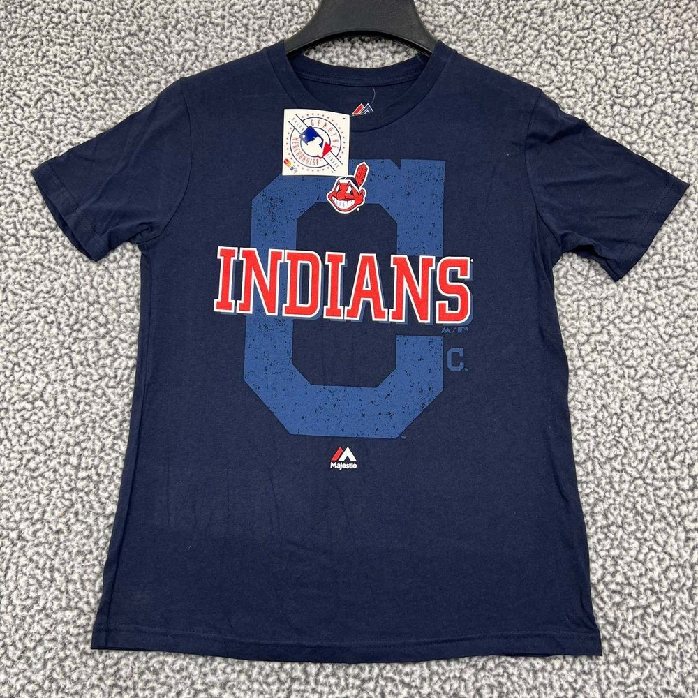 Cleveland Guardians‎ Shirt Youth Medium 10-12 Majestic Short Sleeve Cotton New M